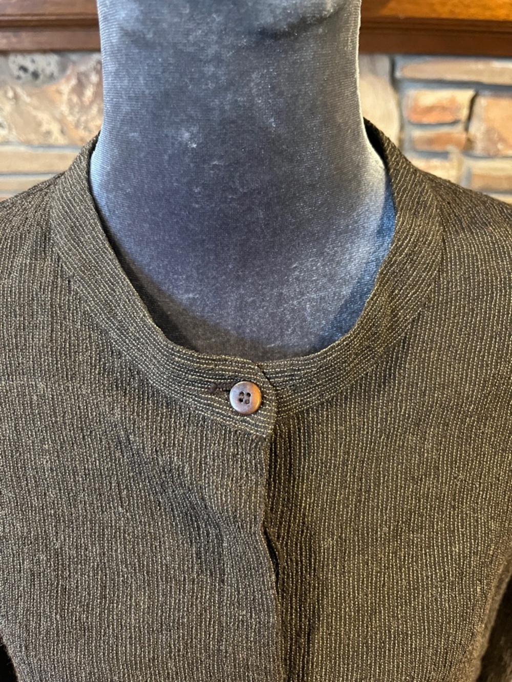 Vintage Eileen Fisher Dark Charcoal Long Sleeve Wool Blend Skirt Set - Picture 2 of 10